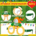 24 Pcs Golf Themed Party Paper Eyeglasses Photo Booth Props Colorful Novelty Golf Ball Cart Paper Glasses Decorations for Adult Ball Sports Theme Birthday Party Decoration