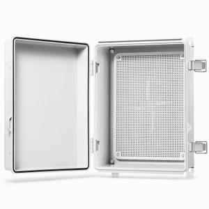 QILIPSU Outdoor Electrical Box, 14.6"x10.6"x5.9" Waterproof Junction Box IP67 Plastic Enclosure Grey ABS Weatherproof for Projects WiFi Lighting Pump Control
