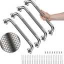 4 Pack 20 Inch Shower Grab Bar, YuanDe Brushed Nickel Bathroom Grab Bar Handle w/Anti-Slip Knurled Grip, Stainless Steel Bath Balance Bar, 1.25" Diameter Safety Hand Rail Support,Handicap Elderly