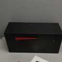 Ilyapa Locking Mailbox with Lock and Key Modern Mailboxes for Outside Post Mount - Black Exterior Powder Coated Steel Heavy Duty Welded Mailbox