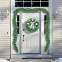 9FT Artificial Christmas Garland (2-Pack), Realistic Norfolk Pine & Cedar Greenery, Thick and Lush Christmas Tree Garland for Staircase, Mantle, Fireplace, Indoor Outdoor Decor