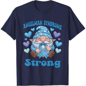 Angelman Syndrome Strong Ribbon blue Gnome T-Shirt, Size: 3X