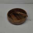 Wooden Salad Bowl, 12'' Acacia Wood Salad Bowls Set Large Salad Mixing Bowl with Servers-3-Piece Big Salad Bowl Set