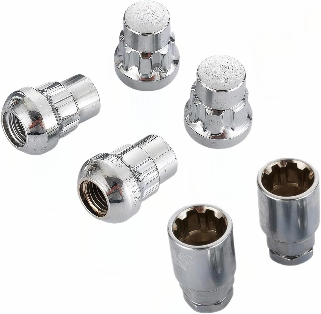 6 pcs M12x1.5 Wheel Lock Kit, Anti-Theft Locking Lug Nut Key with 2 Keys & Ball Seat,This tire Lock Fits Honda Civic/CR-V,AccordHR-VPilotPassportOdysseyOEM Wheels only