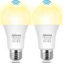 Radar Sensor Light Bulb, 9W LED, 80W Equivalent, Warm White, 2700K, A19, E26 Base, 2-Pack, Dusk to Dawn Motion Activated, 360 Detection, 800Lm, 30,000 Hrs Life