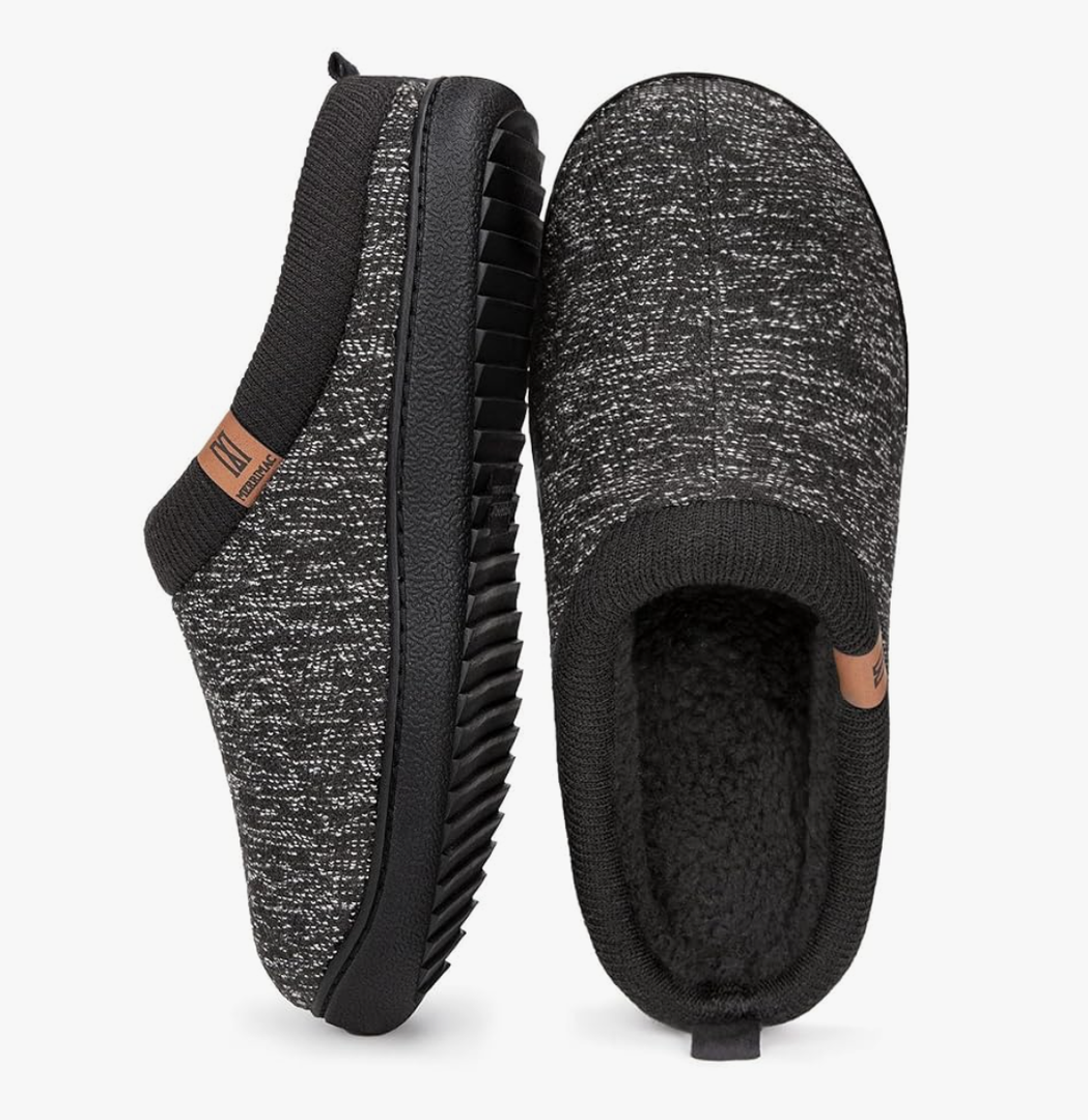 MERRIMAC Men's Slip on Slippers Comfy Memory Foam Non Slip Indoor House Shoes 10-11