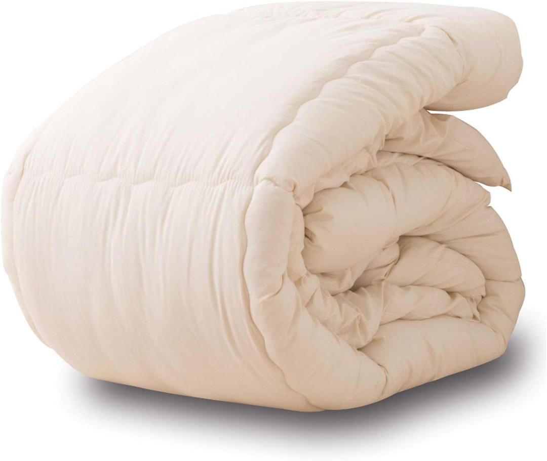 EMOOR Japanese Futon Comforter CLASSE Twin Made in Japan White, Foldable Floor Sleeping Bed Tatami Mat