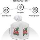 Christmas Eve Tissue Cover - Carriage with Christmas Tree, 5" Square Tissue Box Cover, Holiday Decorative Leather Case, Waterproof Leather Tissue Dispenser Organizer for Office and Home Decor - A08