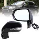 Left Driver Side Mirror Compatible With 2013 2014 2015 Lexus RX350 RX450H With Power Folding Power Glass Heated Mirror Memory Turn Signal Puddle Light Black Replace#879400E110C0(16Pins)