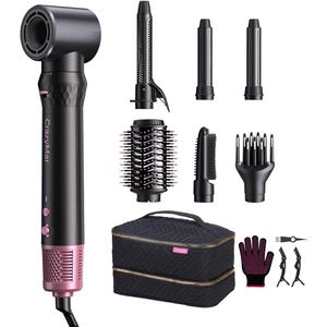 Air Wrap Hair Styler, Fast Drying Blow Dryer & Curling Styling Tool, Hot Air Styler No Heat Damage, Hot Air Styler Wrap for Curling Volumizing Straightening Styling Pink