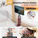for MagSafe Airplane Phone Holder Mount Travel Essentials for Plane,N55*40 Pro Magnetic Phone Stand for Desk,360 Swivel Airplane Gadgets Cruise Must Haves Mother's Day Travel Gifts for Women Men Red