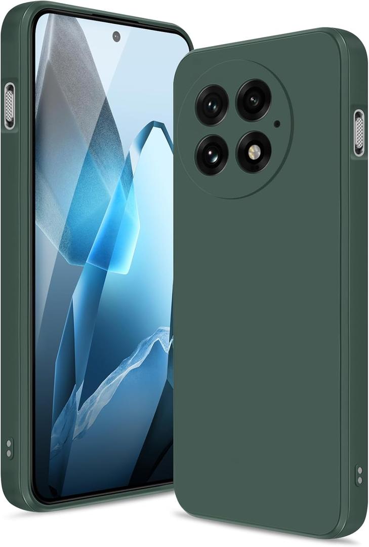 Case for Oneplus 13, Soft Silicone Case with Upgraded Camera Protection, Shockproof Slim Case Cover with Anti-Scratch Microfiber Lining, Green