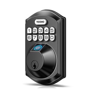 TEEHO TE002 Fingerprint Door Lock - Keyless Entry Door Lock - Electronic Keypad Deadbolt - Smart Locks for Front Door - Auto Lock - Easy Installation - Matte Black