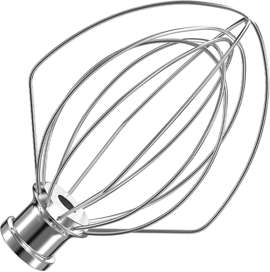 KN256 Stainless Steel 6-Wire Whip Attachment for KitchenAid Bowl-Lift Mixer 6 Quart Bowl, Stainless Steel Whisk Replacement for Kitchen Aid Mixer, Dishwasher Safe, Egg Heavy Cream Beater.