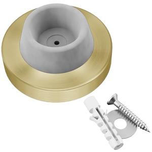 Stainless Steel & Rubber Wall-Mounted Door Stopper by NYCO Architectural Hardware- Heavy Duty Round Door Bumper for Wall & Door Protection- Modern Universal Door Slam Stopper