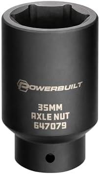 Powerbuilt 35mm Axle Nut Socket, 1/2-Inch Drive, 6 Point, Remove Front Wheel Drive Axles Shaft Nuts - 647079