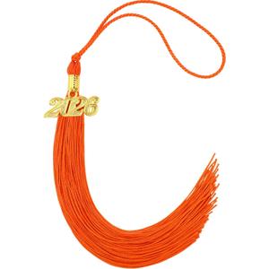 3 x JULMELON 2026 Tassel Graduation, Orange Graduation Cap Tassel Charms for College High School Graduate Hat Ceremonies Accessories Class Memorial Keepsake