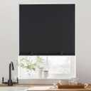 RYB HOME Black 100% Blackout Cordless Roller Shades Cuttable for Windows and Doors with 2 Magnetic Tie Backs Easy to Lift, No Drill Privacy Blinds with Customizable Width, W36 x L72, 1 Panel