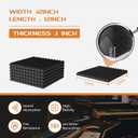 54 Pack Sound Proof Foam Panels |12"12"1" Quick-Recovery Soundproof Wall Panels | High Density Sound Dampening Panels for Home Studio |With Adhesive Stickers 270PCS