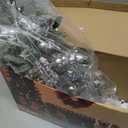 Christmas Table Centerpiece with LED Lights, Silver Christmas Tree Decoration, Natural Pine Cones, Christmas Balls for Holiday Party, Home, Fireplace