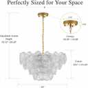 Modern 9-Light Glass Flower Chandelier for Dining Room, 24in