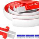 157 Inch Silicone Flexible Quarter Round Molding, Flexible White Rubber Trim, Peel and Stick Bendable Trim for Floors, Bathrooms, Kitchens, Doors, Self-Adhesive Rubber Molding