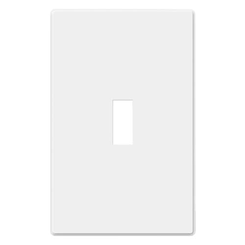 AIDA 1-Gang Midsize Screwless Toggle Light Switch Cover Plate, Matte White Unbreakable Thermoplastic Replacement for Lightswitch Wall Plate Cover, UL Listed, 1-Pack, 4.88"H x 3.13"L