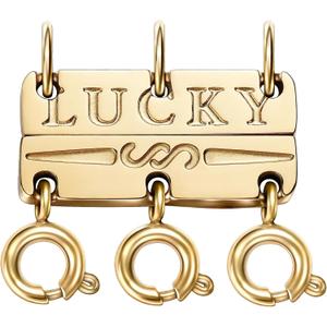 OHINGLT Lucky Necklace Layering Clasp Separator for Stackable,14K Gold and Silver Plated Multiple Necklace Clasps for Women