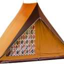 Wild Luxury Vintage TC Cotton Camping Tent, 2 Person Flying House Style Canvas Shelter, Waterproof & Breathable Glamping Tent, Small