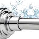 VIOREMOS Tension Shower Curtain Rod Shower Pole 30-76 Inch No Drilling Adjustable Spring Tension Rod Curtain Rod for Bathroom Window or Closet Easy Install Stainless Steel Anti-Slip Silver
