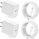 25W iPhone Charger, 2 Pack 25W PD USB C Wall Fast Charger Adapter with 2 Pack 10FT Long Type C to Lightning Cable Compatible with iPhone 14 13 12 11 Pro Max XR XS X,iPad