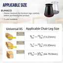 40 Pack Extra Small Chair Leg Floor Protectors Silicone Covers to Protect Floors Universal XS Clear Fit (8/16"-15/16")