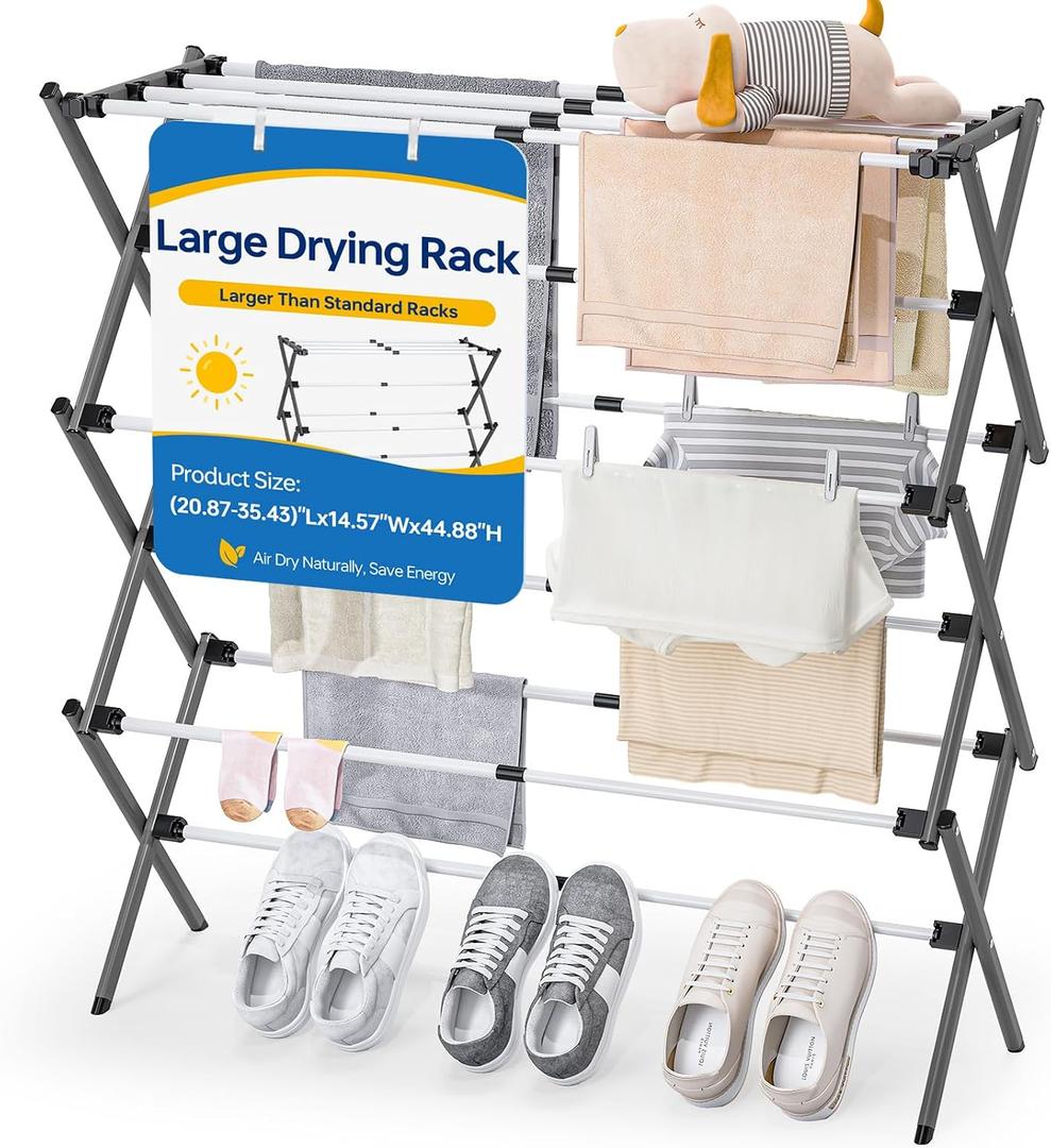 Large Clothes Drying Rack,14.57" D x 44.88" H, Small