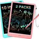 EooCoo Toys for Ages 3-6, Drawing Board 2 Pack, 10 Inch LCD Writing Tablet, Electronic Drawing Tablet, Girl/Boy Birthday Gift, Kids Toys, Drawing Pad Girls Gifts, Kids Travel Essential (Blue+Pink)