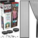 Magic Mesh Elite- More Durable Magnetic Screen Door, Reinforced Seam Mesh Curtain Keeps Bugs Out, One Panel Hook & Loop Frame, Strong & Hidden Magnets- Fits Single Doors up to 39 x 83 Inches