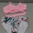 Dearnow Girls Swimsuits Bikini Set Two Piece Bathing Suit Criss Cross Girls' Swimwear with Chest Pad (15-16 Years, Light Pink)