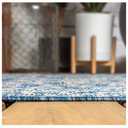 JONATHAN Y Medallion Weave Indoor Outdoor Round Area Rug 8 Ft Navy/Gray, Sinjuri Textured for Backyard, Patio, Porch, Easy-Cleaning, High Traffic, Pet-Friendly, Non-Shedding (SMB101B-8R)
