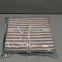 MooMee Striped Duvet Cover Set 100% Washed Cotton Linen Like Textured Breathable Durable Soft Comfy (Orange Classic Stripes, Queen 90"x90")