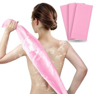 Back Scrubber & Exfoliating Washcloth (1 Pack) - The Ultimate Solution for Back Acne & Rough Skin, Full Body Cleansing (1 Pink)