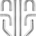 2 Inch Mild Steel DIY Custom Exhaust Tubing Mandrel Bend Pipe Straight & U-Bend Kit, Universal Fit - 8 PCS