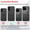 16 Plus Back Glass Replacement for iPhone 16 Plus Rear Back Cover Glass Waterproof and Camera Lens+Professional Repair Tool Kit (Teal)
