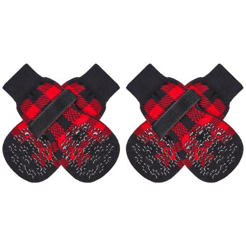 EXPAWLORER Anti-Slip Dog Socks-Double Sides Grips Traction Control on Hardwood Floor,Dog Shoes for Hot/Cold Pavement,Best Paw Protector,Prevents Licking,for Puppy Large Senior Dogs