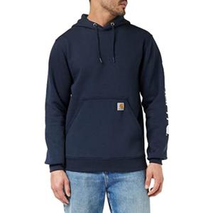 Carhartt Men's Loose Fit Midweight Logo Sleeve Graphic Sweatshirt (XX-Large Tall, New Navy)