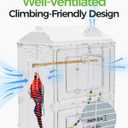 Clear View Bird Cage, Indoor & Travel Small Birdcage for Parakeet, Parrot, Budgies, Cockatiels, Canary |Easy Clean Safe Materials (White-Z1)
