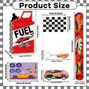 72Pcs Race Car Party Favors Racing Car Birthday Party Supplies Race Car Fuel Can Treat Boxes Key Chains Slap Bracelets Black White Checkered Flag DIY Sticker for Birthday Decorations