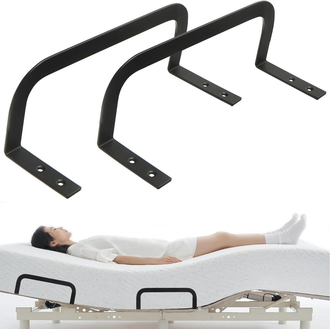 Mattress Retainer Bar Bracket (H3.5) - Keeps Mattress from Sliding on Platform Beds, Adjustable Beds, RV & Camper Mattresses - Black Slide Stopper Rails
