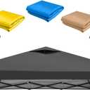 10'x10' Pop Up Canopy Replacement Top Cover with Air Vent for Straight Leg Canopy Tent, Waterproof for Outdoor Garden Patio Camping Sun Shade(Top Only) (Black, 1)
