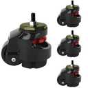 Leveling Stem Casters with Nylon Wheel and Rubber Foot,Heavy Duty Leveling Casters,Retractable Workbench Caster,Loading Capacity 2200 Lbs-4PCS(2 INCH)