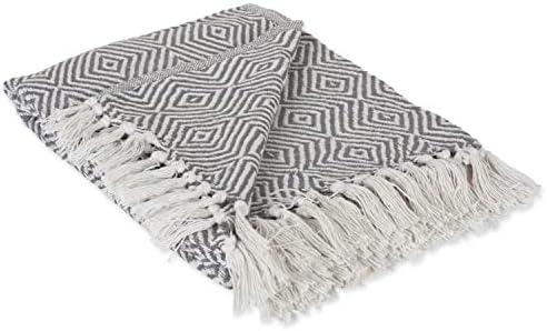 DII Diamond Throw Collection Woven Cotton, 50x60, Mineral Gray