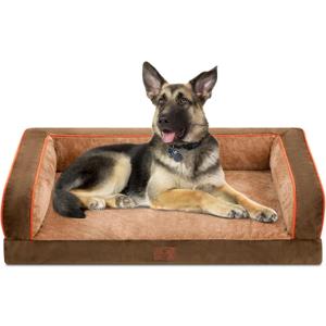 Dog Beds for Extra Large Dogs, Washable Dog Bed with Removale Bolsters, XL Pet Bed with Nonslip Bottom, Extra Large Pet Bed, Brown